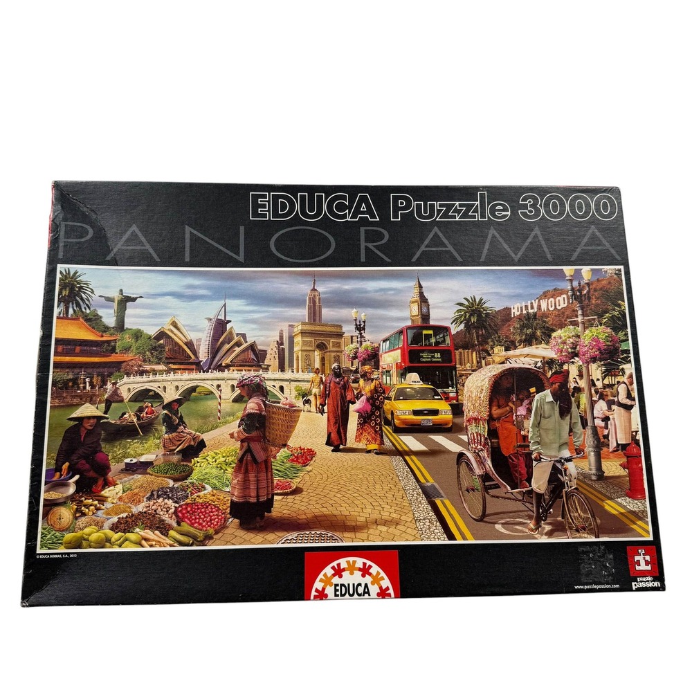 Educa 3000 Piece Panorama‎ Puzzle Global World 15545 Landmark Collage UNCOUNTED